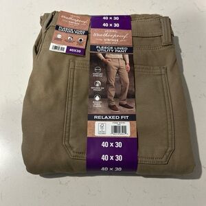 Weatherproof Vintage Fleece Lined Utility Pant Tan 40x30 Comfort Stretch